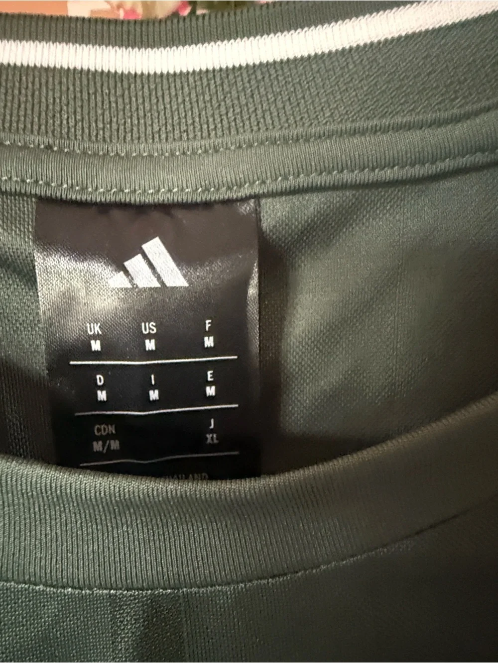 adidas Men's Dark Green Athletic Jersey with Red & White Accents
